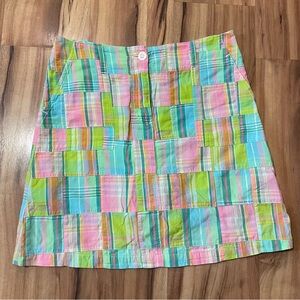Cape Madras Skort Patchwork Plaid 100% Cotton Preppy Sporty Coastal Sz 10